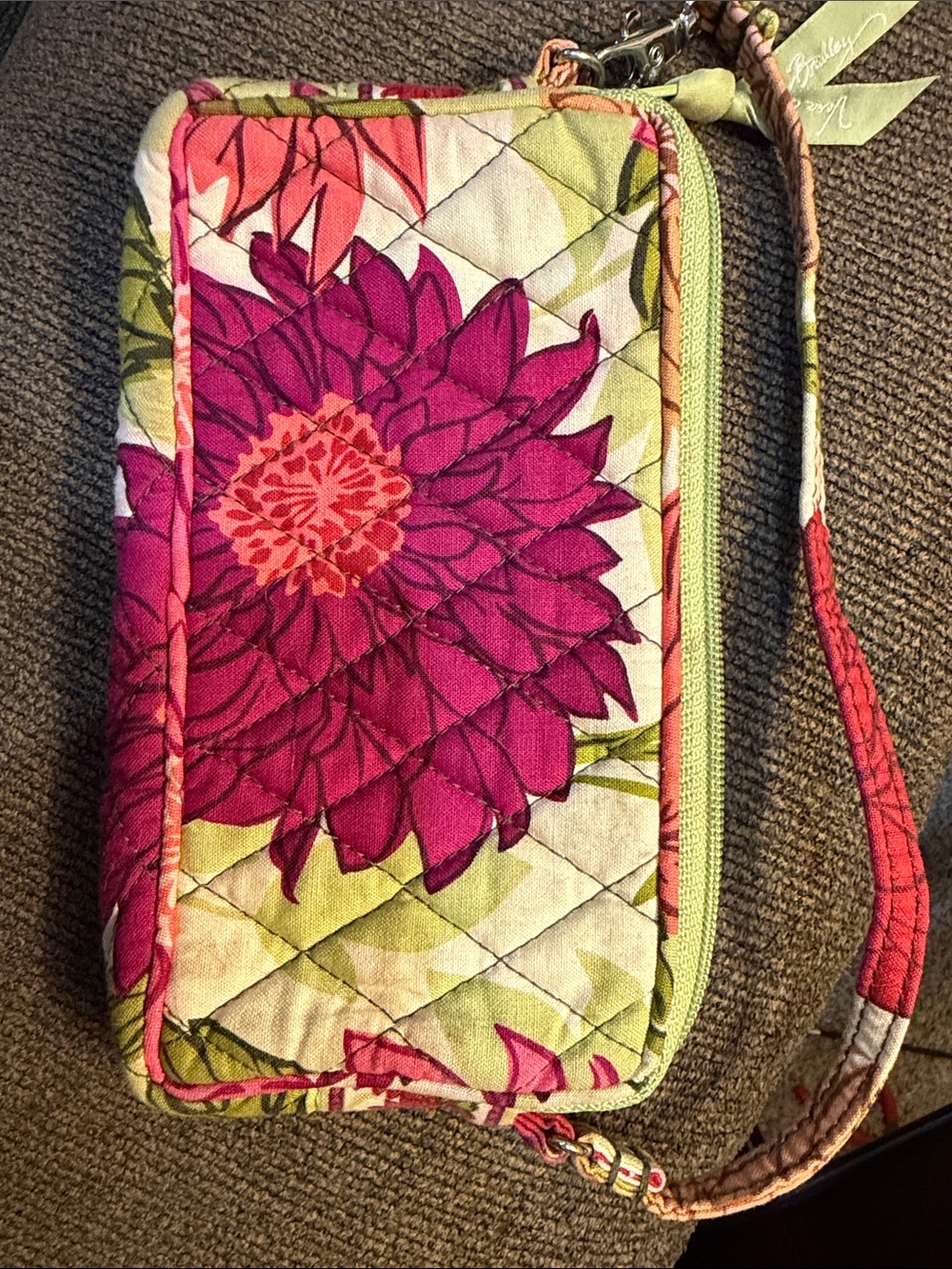 Vera Bradley “Hello Dahlia” Quilted Wristlet